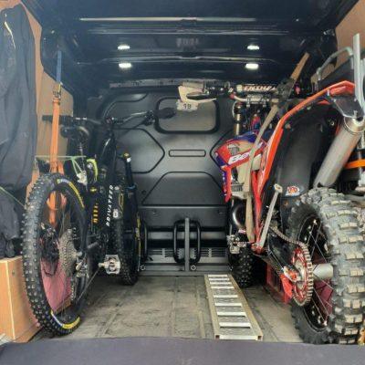 Ford Transit Custom Fixed Bike Rack with three wheel chocks