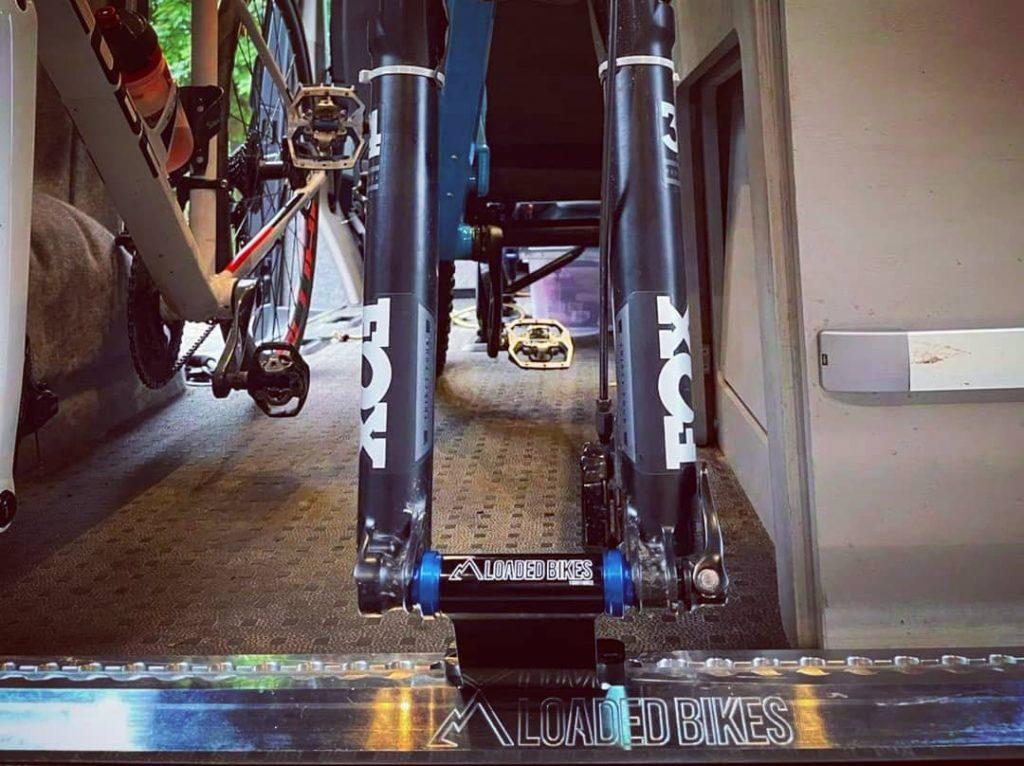 Retrofit Threshold Rail and Loaded Bikes Fork Mount fitted to VW Transporter T6 Kombi