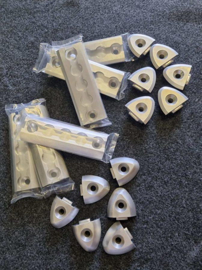 Captive Rails: short flush rails & surface mounted rails with end caps